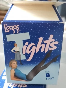 Vintage L'eggs Leggs Exercise Tights Size B Black - Picture 1 of 4