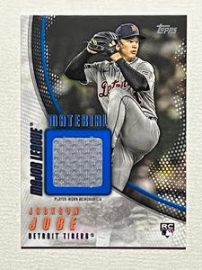 2025 Topps Update MLB Material Relic Blue Jackson Jobe RC 42/150 Detroit Tigers - Picture 1 of 2
