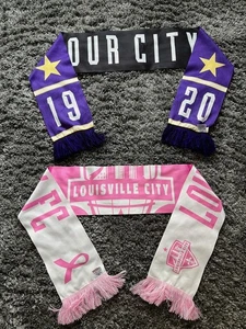 SET BESTEHEND AUS 2: Louisville City FC - LouCity Soccer 2019 STM - Brustkrebs Schals - Bild 1 von 2