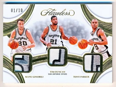 Parche dorado parches triples Ginobili Duncan Parker 2024-25 impecable #TP-GDP/10 Foto 1 de 2