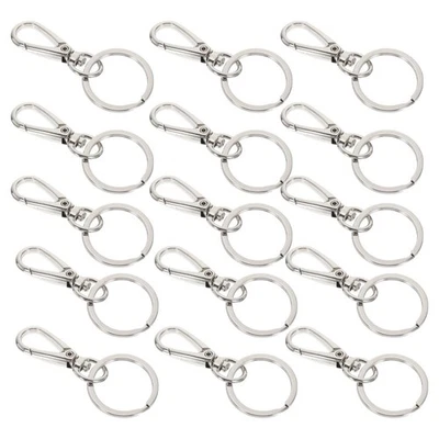 15 Pcs Zinc Alloy Keychain Key Chain Buckles Key Ring Clip Simple Key Chain Clip - Image 1 of 4