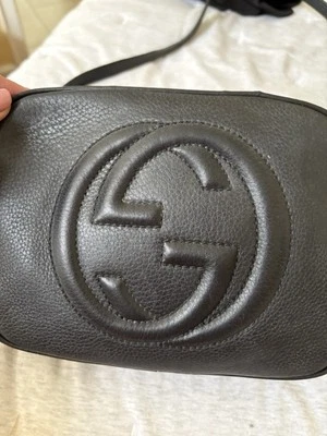 Authentic Gucci Soho Disco Black Pebbled Leather Crossbody Shoulder Bag - Image 1 of 4