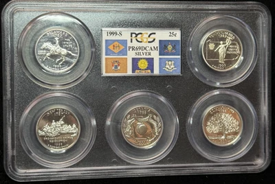 PCGS PR 69 DCAM- 1999 S Washington State Quarter Silver Proof Set 25C Coin -545 - Image 1 of 2