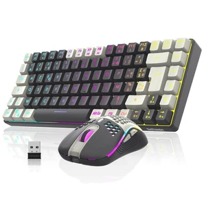 Bezprzewodowy zestaw klawiatury i myszy RGB, 3200 dpi, QWERTZ - Zdjęcie 1 z 7