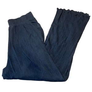 Pact Ribbed Wide Leg Swim Cover Up Pants Black Organic Cotton Women's Medium - Picture 1 of 10