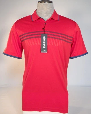 Camisa polo masculina Adidas Golf ClimaChill Sport Performance vermelha manga curta nova com etiquetas - Imagem 1 de 4