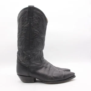 Tony Lama Thieves Market Men's 8.5 D Black Calfskin Leather Cowboy Boots USA - Picture 1 of 13