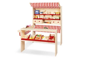 Pinolino Marktstand Lucy, rot Kinder Kaufladen Holz - Bild 1 von 1