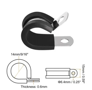 9/16 12306 Stahl Gummi gepolsterte Klemme Kabel Draht Befestigungshalterung Lot (850) - Bild 1 von 2