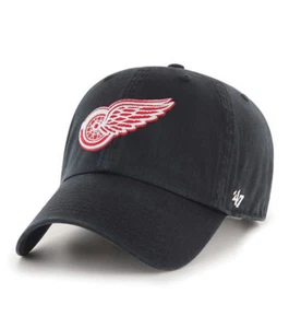 Sombrero de papá ajustable de limpieza negro marca Detroit Red Wings '47 - Imagen 1 de 2