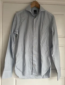 Boggi Blau Pin Point Baumwolle Slim Fit Hemd Small Man Langarm - Bild 1 von 5