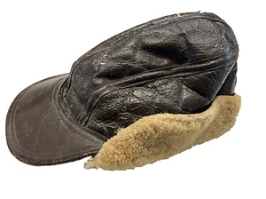 Original WWII U.S. ARMY AIR FORCE USAAF CAP TYPE Winter B-2 Shearling Ear Flap - Picture 1 of 20