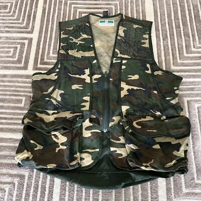 Game Winner Sportswear Hunting Vest Pocket Ammo Organizer Green Camo XL Vintage - Image 1 of 4