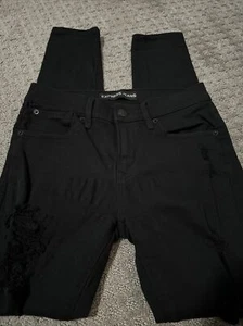 EXPRESS Stretch Denim Legging Size 4 Black Mid Rise Jeggings waist Soft - Picture 1 of 7