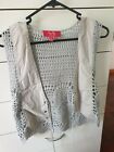TIGERLILY Boho Silver Grey Knitted Vest Crochet Size 8 B27