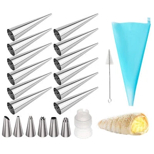 Cake Mold Stainless Steel Tubes Bread Pastry Making Conical Tube Moulds - Picture 1 of 9