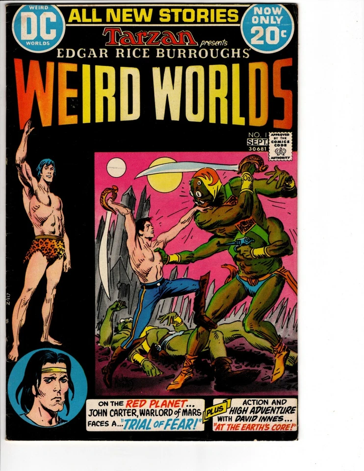 Weird Worlds #1 Comic Book (1972) Tarzan John Carter VF Higher Grade!  Kubert - Image 1 of 1