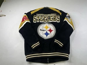 Vintage Pittsburgh Steelers NFL Football Suede Leather Jacket Size Medium - Picture 1 of 9