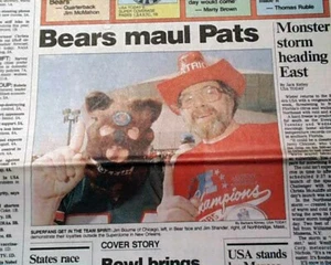 CHICAGO BEARS FOOTBALL Wins NFL Super Bowl XX vs. Patriots Photos 1986 Newspaper - Picture 1 of 13