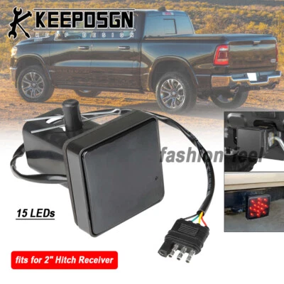 For Ram 1500 2500 3500 Truck Trailer 2'' Tow Hitch Cover Light Brake DRL Reverse - Image 1 of 4