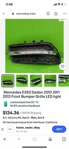 Mercedes E350 Sedan 2010 2011 2013 Front Bumber Grill LED Light - Picture 1 of 2