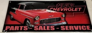 Chev Holden 1955 Red Hot Rod Holley Edelbrock Stromberg Carby Vinyl PVC Banner - Picture 1 of 1
