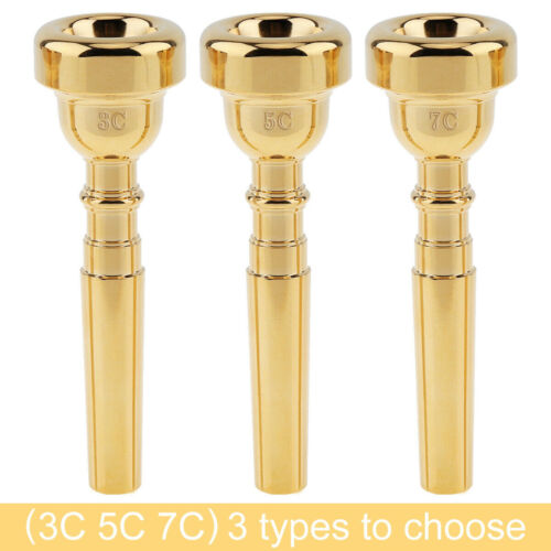 3C/5C/7C Brass Trumpet Mouthpiece Small Mouth for Bach Gold Coated w/ Rich Tone
