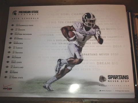 2014 Michigan State Spartans football poster MSU Dantonio 2014 ROSE BOWL Champs Cover
