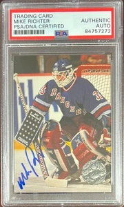Mike Richter auto card 1991 Pro Set Platinum #83 PSA Encapsulated NY Rangers - Picture 1 of 3