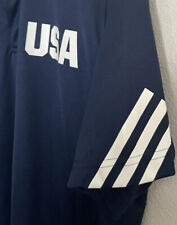 Adidas Climacool Large Mens Team USA Golf Polo Navy Short Sleeve