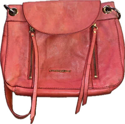 Cynthia Rowley Rosa/Coral Bolso de Mano Cuero Bandolera Cartera Y2K Foto 1 de 4