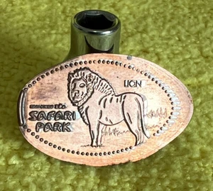 Safari Park Löwe gepresst zerschlagen länglicher Penny - Bild 1 von 2