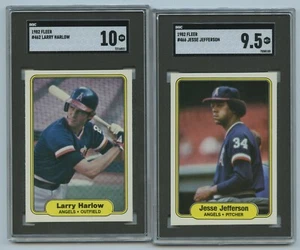 1982 Fleer #462 Larry Harlow SGC 10 GEM MINT & #466 Jesse Jefferson SGC 9.5 MT+ - Picture 1 of 2