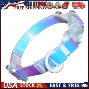 Iridescent White Reflective, Waterproof Dog Collar, Quick Release, 15-20" Large - Picture 1 of 14