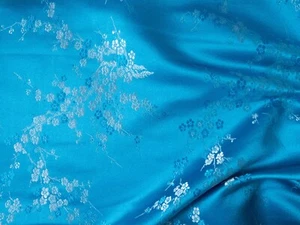 Tela de seda China flor de cerezo azul claro - por metros - Imagen 1 de 3
