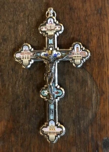 Crucifijo micro mosaico italiano alrededor de 1890 Grand Tour cuatro escenas Roma - Imagen 1 de 9