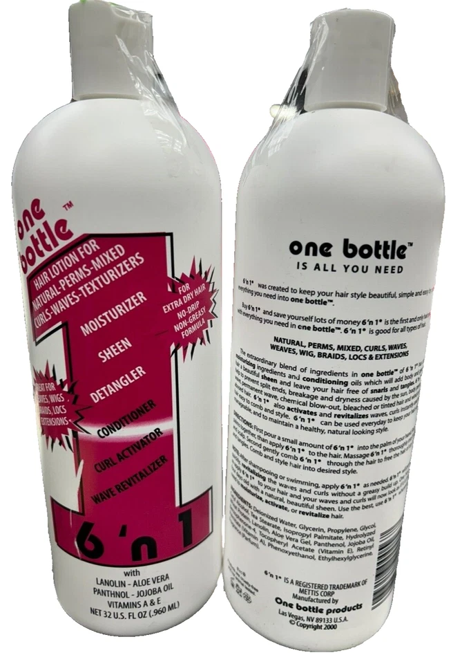 Loción capilar 6 Ń 1 botella para ondas naturales-permas-rizos-con aloe vera 32, oz   Foto 1 de 1