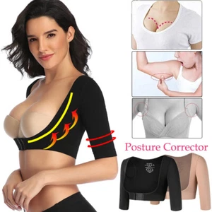 Women Upper Arm Shaper Posture Corrector Sleeves Top Weight Loss Shapewear - Picture 1 of 14