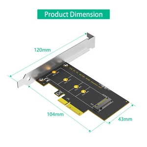 M.2 NGFF M-Key to Desktop PCIe x4 NVMe SSD Adapter Card 2230 2242 2260 2280 - Photo 1/7