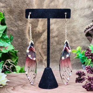 E14w Locust wing earrings jewelry curiosities oddities insect beautiful cicada - Picture 1 of 8