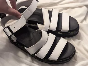 Dr Martens Sandals Women’s 7 Blaire White Leather Platform Shoes Gladiator Ankle - Picture 1 of 17