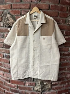 Vintage 70s 80s Iolani Executive Hawaiian Tiki Button Up Shirt XL Made in Hawaii - Picture 1 of 6