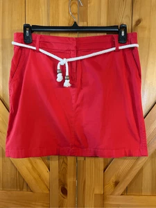 Cambridge Dry Goods Talla 8 ROJA Mini Falda Cuerda Cinturón Cierre Cremallera/Gancho NÁUTICO (8 - Imagen 1 de 4