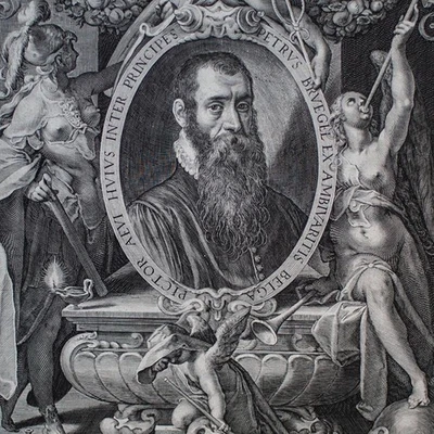 Egidius Sadeler Porträt Pieter Brueghel Original Kupferstich nach Spranger 1606 - Bild 1 von 4