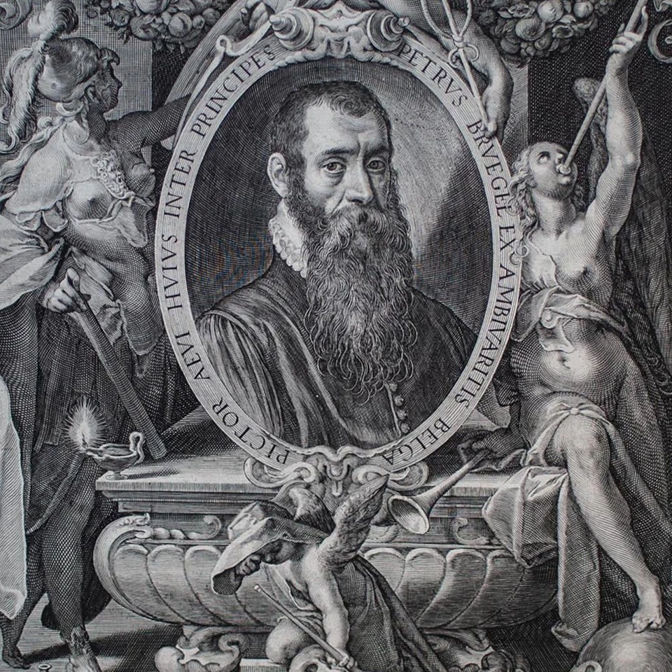 Egidius Sadeler Porträt Pieter Brueghel Original Kupferstich nach Spranger 1606 - Bild 1 von 4