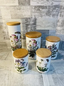 Portmeirion Botanic Garden 5er Set Keramik Kanister mit Deckel Top Zustand - Bild 1 von 20
