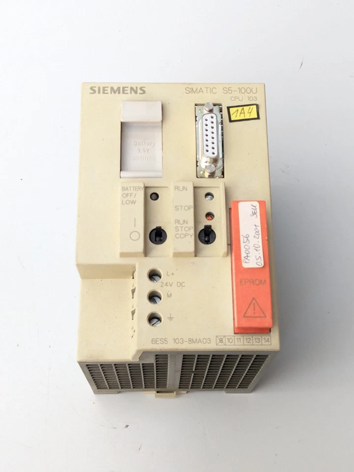 SIEMENS CPU S5 SIMATIC S5-100U 103 - 6ES5 103-8MA03 - 6ES5103-8MA03 - Photo 1/3