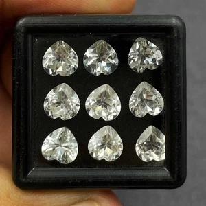 4x4 MM D Color Heart Cut Topaz Gemstones 8 Pcs Lot for Jewelry Making Lot 1.1 - Picture 1 of 5