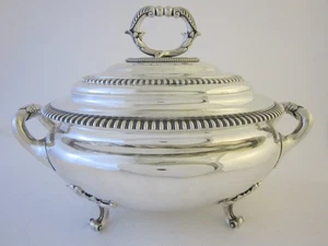 Antigua sopa victoriana de plata de ley - 1843 por James Charles Edington - Imagen 1 de 12