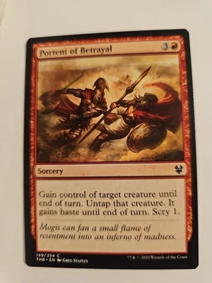MTG Magic The Gathering Card Portent of Betrayal Sorcery Red Theros Beyond 2020 - Image 1 of 2